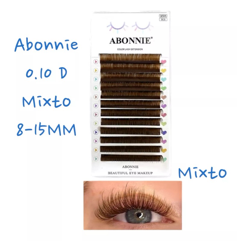 Lashesandfun Extensiones De Pestañas 1x1 Color Café 0.05d Mix 8-15mm