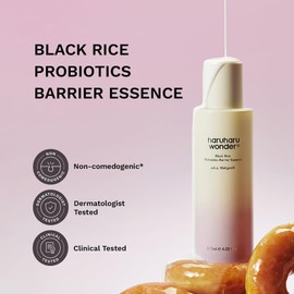 haruharu Wonder Black Rice Probiotics Barrier Essence, 4.05 fl.oz, Skin Flooding & Layering, Strengthens Skin Barrier, Moisturizes, Glowy Radiant Skin, Non-Comedogenic, Vegan Korean Skincare