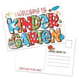 m&h invites Welcome To Kindergarten Postcards For Students From Teacher - Cute 1st Day Of School Classroom Supplies - Back to School