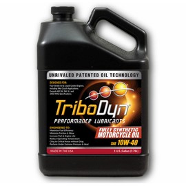 TriboDyn Full Synthetic SAE 10W40 Motorcycle Oil with Ceramic Coating (1 Gallon, 10W-40)