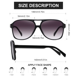 Sunglasses Non-Polarized Womens Mens Trendy Retro Vintage 70s Sunglasses for Women Men Classic Pilot Sun Glasses