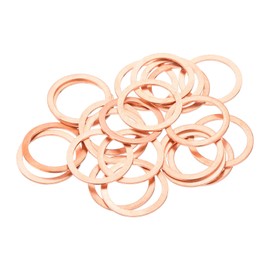 QUARKZMAN Pack of 22 Flat Copper Seals, 19 x 24 x 1 mm Copper Flat Metric Sealing Ring Seals for Hydraulic Fittings Screw Bolt Nut Electronic Repair