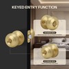 LOQRON Brushed Gold Keyed-NOT-Alike Flat Ball Door Knob with Keys