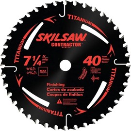 SKIL 75940 Titanium 7-1/4-Inch 40 Tooth ATB Thin Kerf Crosscutting Saw Blade with 5/8-Inch and Diamond Knockout Arbor