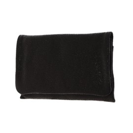 Abro Leather Metallic Clutch Bag Black/Nickel, Black / nickel