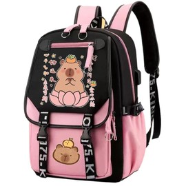 kiobrvhe Cartoon Capybara Backpack Lightweight Waterproof Backpack for Cute Aesthetic Backpack Casual Daypack for Women (Style 4)