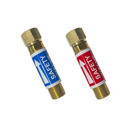 KVAEY 2PCS Flashback Arrestors Set, Oxygen Flashback Arrestors Torch End 9/16-18 Thread B Size, Heavy Duty Brass Oxygen Flashback Arrestor Set Regulator End, Car Accessories