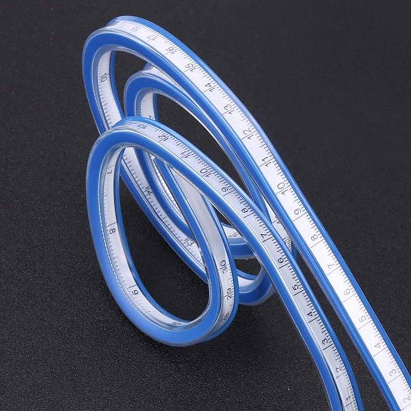 30cm Flexible Curve Ruler Plastic Double Sided Ruler for Engineering