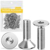 Caianwin 100Pcs M4x16mm Hex Countersunk Bolts DIN7991 Machine Screws 304