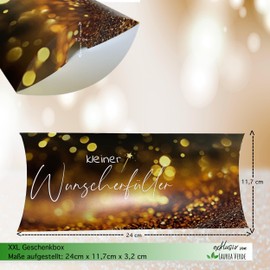 Set of 5 Gift Wrapping Money Gift Wedding Gift Idea Birthday Pillow Box Large 24 x 3.2 x 11.7 cm "Little Wish Fulfiller" Money Gift