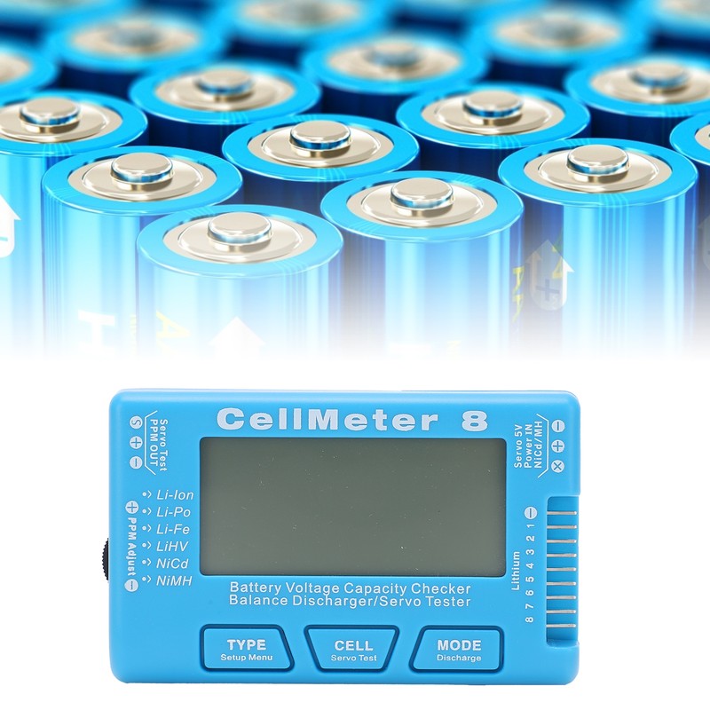CellMeter‑8 Multifunctional LCD Battery Capacity Checker Backlight Voltage Servo Tester