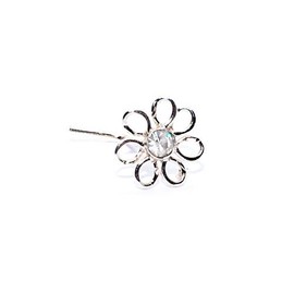 Arranview Jewellery Nose Stud Piercing Flower 925 Sterling Silver Austrian Crystal Stone 5 mm