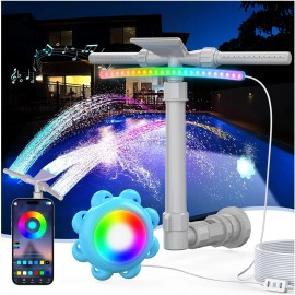 XJUGEZ Pool Fountain with Lights for Above Ground/Ingroun
