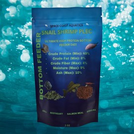 Sinking Blended Diet for Snails, Shrimp & Bottom Feeding Fish Premium Bottom Feeder Food 3oz