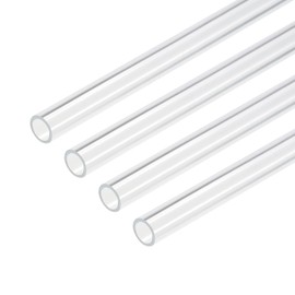 sourcing map Acrylic Pipe Clear Rigid Round Tube 10mm ID 12mm OD 10" for Lamps and Lanterns, Water Cooling System 4pcs