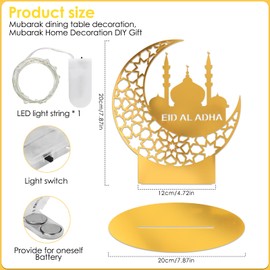 Lhdfyqt Ramadan Decoration, LED Lamp, Ramadan Decoration, Eid Mubarak Decoration, Acrylic Ramadan Mubarak Decoration, Islamic Decoration, Moon Stars, LED Muslim Night Light, Islamic Ramadan Gifts