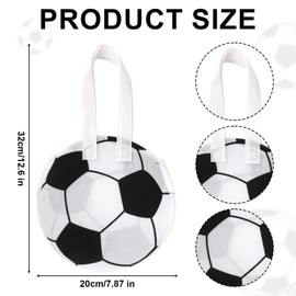 BOXOB 12pcs Soccer Themed Party Favor Bags, Non Woven Fabrics Football Snack Goody Handbags Gift Bags for Kids Adults Sport Theme Party Supplies