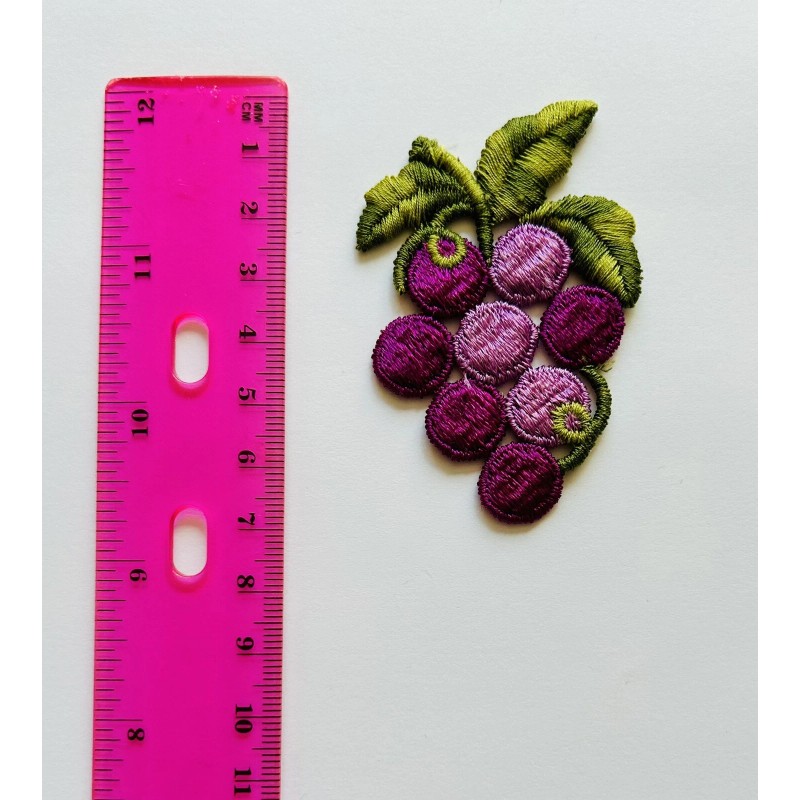 Vintage Purple Grape Sew- On Patch Embroidered