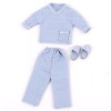 Unbranded Dollhouse Miniature 1:12 Men's Blue Pajamas with Slippers