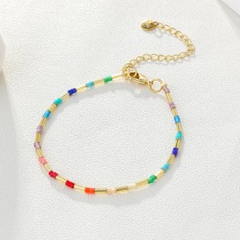 KELITCH 2022 Miyuki Bead Bracelets Boho Shell Pearl Strand Bracelets Candy Color Beach Bracelets