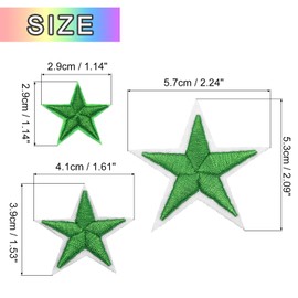 sourcing map Star Iron on Patches Embroidered Sew Patches 2.9/4.1/5.7x2.9/3.9/5.3cm Appliques Garment Embellishments for Clothing Repair Backpack Decoration Dark Green Pack of 30