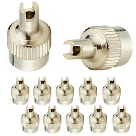 Dsycar 12 Pack Tire Valve Caps, Metal Valve Stem Caps with Valve Core Remover, Rubber Seal Inside, Universal for Cars, Trucks, Motorcycle, Bicycle (Silver)