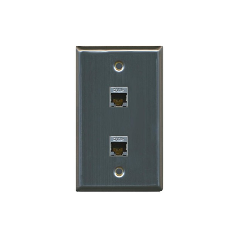 RiteAV CAT 6A Shielded 2 Port Wall Plate Single Gang