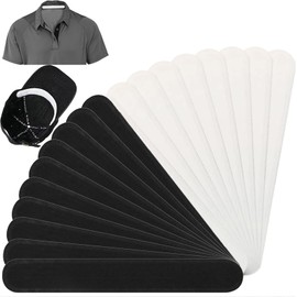 OKAWASI 20 Pcs Sweat Pad Hat Shirt Collar Sweat Sheet Sweat Tape Disposable Heat Protection Soft Non-woven Fabric Disposable (Black+White)
