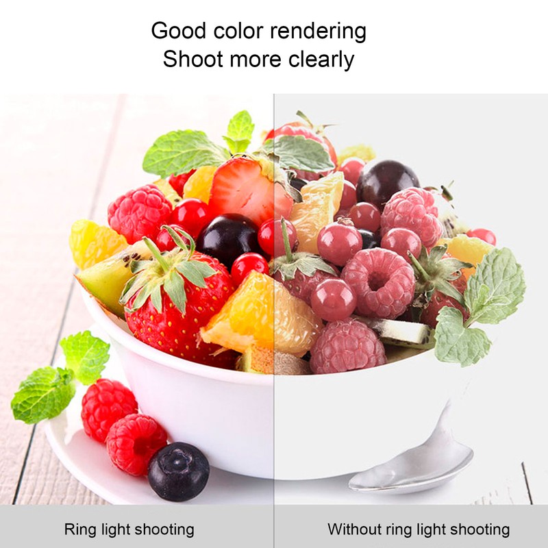 LED Ring Light 10 Levels Dimming Desktop Fill Lamp with