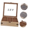 FELTECHELECTR Multi Functional Wooden Tea Bag Organizer Box Elegant Storage