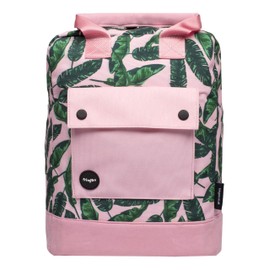 Fringoo - Girls Backpack - Scandi Minimal Style Rucksack - Back Straps/Top Handles - Large School Bag - Work Bag - Laptop Sleeve - Tropical Pink Design