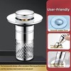 KaiLeQi Bathroom Sink Drain Strainer, Stainless Steel Pop-Up Stopper with