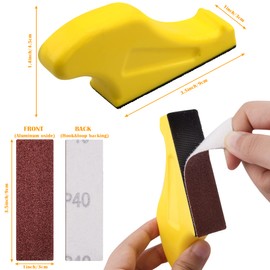 SIQUK Sandpaper with Sanding Block Set, Sanding Sheets Grit 40/60/80/120/180/240/320/400/600/800 Grit Sand Pepper and Mini Hand Sander, Hand Sanding Block for Sanding and Polishing