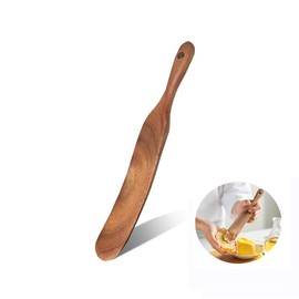 Wooden Spurtle Spatula for Sourdough Starter - Dough Whisk, Baking & Cooking Utensil, Jar Scraper to Reach Bottom of Containers, Sourdough Stirring Stick & Spreader for Non-Stick Cookware