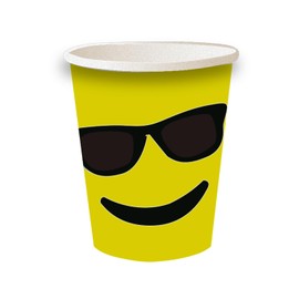 AEX 30 Pieces 7oz Premium Disposable Cups Drinking Polka Dot Paper Cups for Hot & Cold Drinks Biodegradable Coffee Cups for Christmas Wedding Parties Dessert Cups for Happy Birthday Emoji Paper Cups