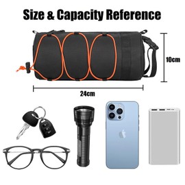 Dasellfa Bicycle Bag, Waterproof Bicycle Bags, Handlebar, Front Bicycle Basket, Bag, Handlebar Bag, Handlebar Bags, Removable Shoulder Strap (Orange)
