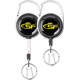 SF 2Pcs Fly Fishing Zinger Retractor with Retractable Measuring Tape Style for Anglers Tools and Gears Holder Combo Black with 3 in 1 Black Fly Fishing Nipper