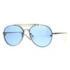 Round Aviator Sunglasses Unisex Trendy Rims Behind Lens Shades UV