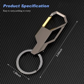 2 Pieces Metal Keychains Keyring Zinc Alloy Key Chain Business Key Ring Clip Holder Detachable Initial Key Ring for Men Women Home Car Keys