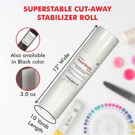 Superpunch Cutaway 3.0 oz Stabilizer, SuperStable White Thick Cut Away Stabilizer for Embroidery – 7.5 inch x 8 inch, 500 Precut Sheets Superstable Machine Stabilizers Backing, Made in USA (White)