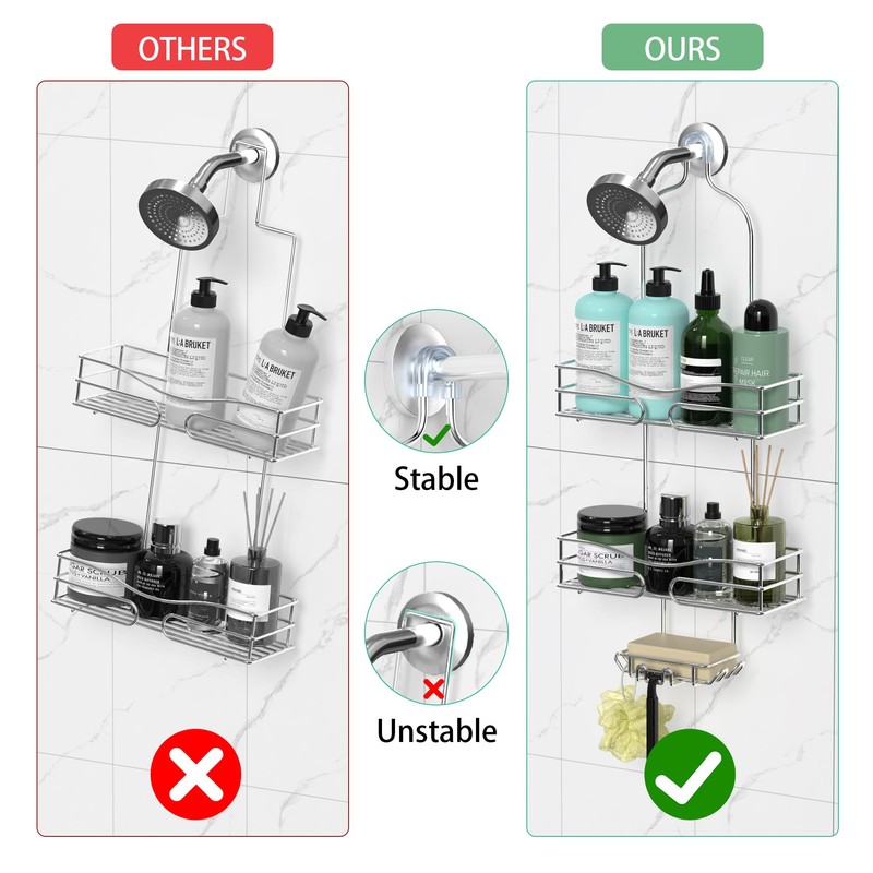 DAOYA Shower Caddy - Shower Organizer with 6 Hooks for