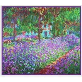 Claude Monet Artist's Garden in Giverny Counted Cross Stitch Pattern with Needles
