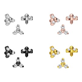 PIERCINGLINE Titanium Piercing Dermal Anchor Attachment Replacement Crystal Flower Choice of Colours