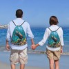 Pazacon Sea Turtle Drawstring Bags Turquoise Drawstring Backpack Cute Fish
