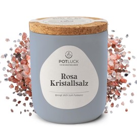 Potluck Pink Crystal Salt Salt for Cooking, Seasoning and Refining Food 140 g in Ceramic Pot