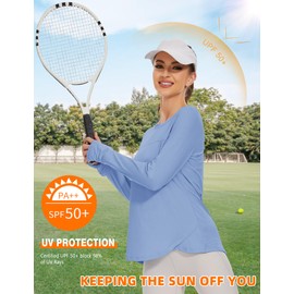 Blingfit Womens Long Sleeve Running Top Gym Hiking Workout Base Layer Women Sports Tops with Thumb Holes Breathable