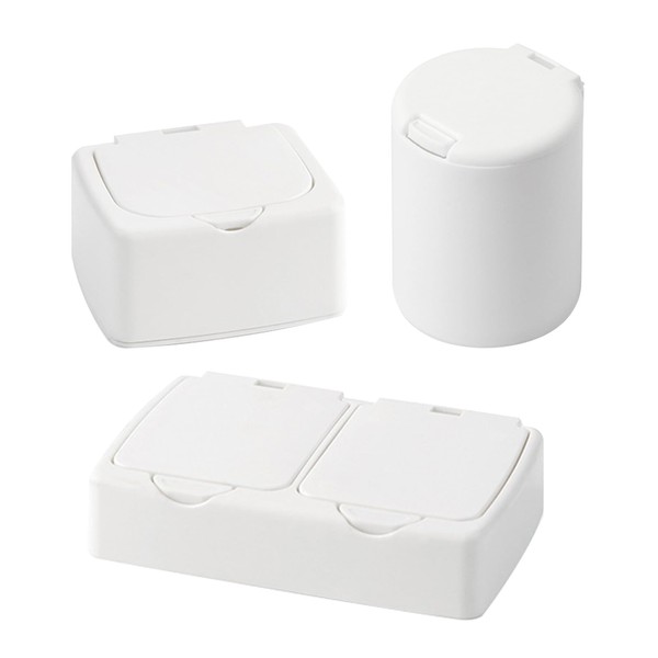 SAGUD 3pcs Cosmetic Cotton Pad Holder Plastic Qtip Holder Dispenser