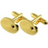 Gold Oval Ruby Crystal Cuff Links Cufflinks ~ Red Stone