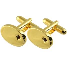 Gold Oval Ruby Crystal Cuff Links Cufflinks ~ Red Stone Star Setting Cufflinks Cuff Links Choose Gift Bag