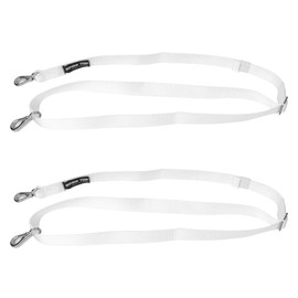 Necmetu Two Hooks Adjustable Bimini Boat Top Straps,23"~60" Marine Awning Webbing Straps,with Stainless Stee Heavy Duty Snap Hooks,Premium Boat Canopy Nylon Strap,Black,Pack of 2 (White)